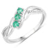 0.28 Carat Genuine Zambian Emerald and White Diamond 14K White Gold Ring by Bids.com