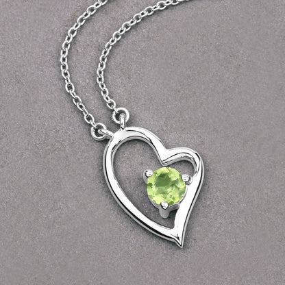 0.51 Carat Genuine Peridot .925 Sterling Silver Necklace  DestGlow