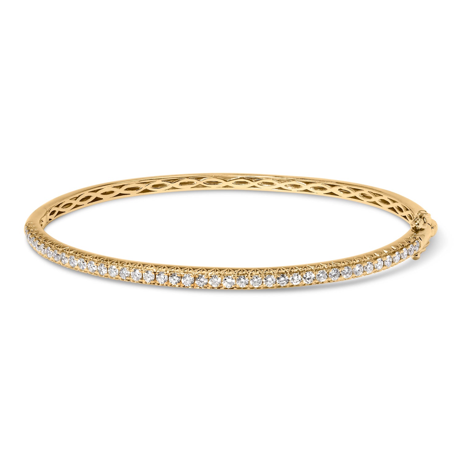 14K Rose Gold 1.00 Cttw Half Eternity Diamond Bangle Bracelet (G-H Color, SI2-I1 Clarity) - 7" Inches by Bids.com