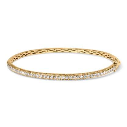 14K Rose Gold 1.00 Cttw Half Eternity Diamond Bangle Bracelet (G-H Color, SI2-I1 Clarity) - 7" Inches by Bids.com