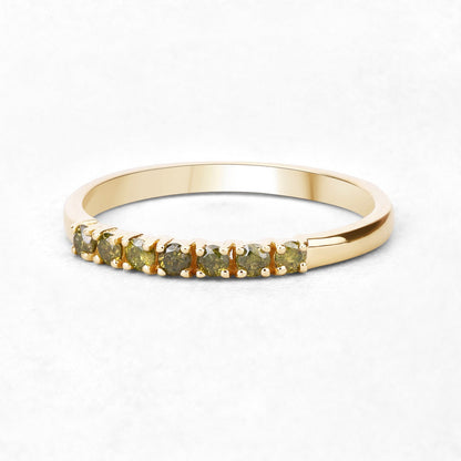 0.22 Carat Genuine Dark Yellow Diamond 14K Yellow Gold Ring (I1-I2) by Bids.com