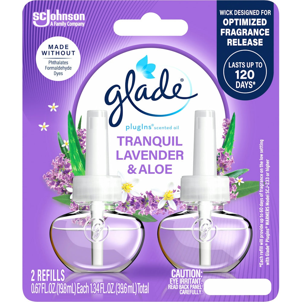 Glade PlugIns Tranquil Lavender &amp; Aloe Scented Oil Refills 