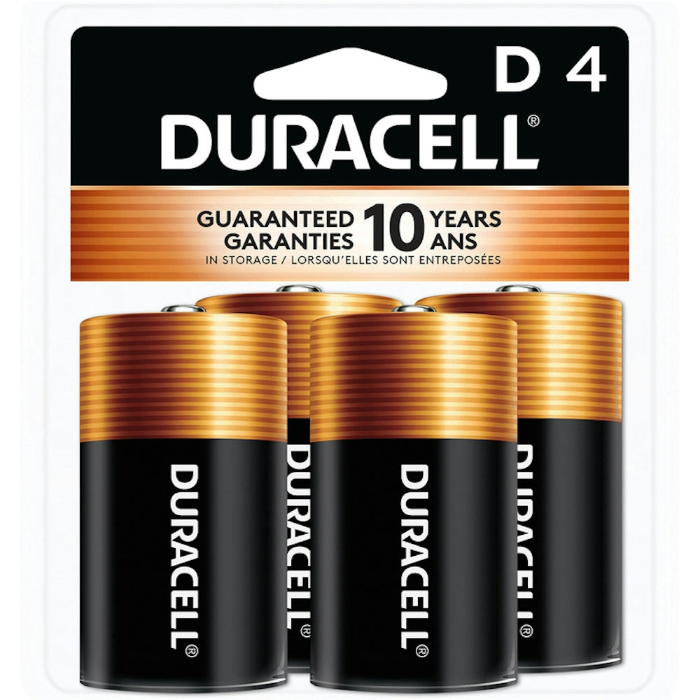 Duracell Coppertop D Batteries - 4 Pack Alkaline Battery 
