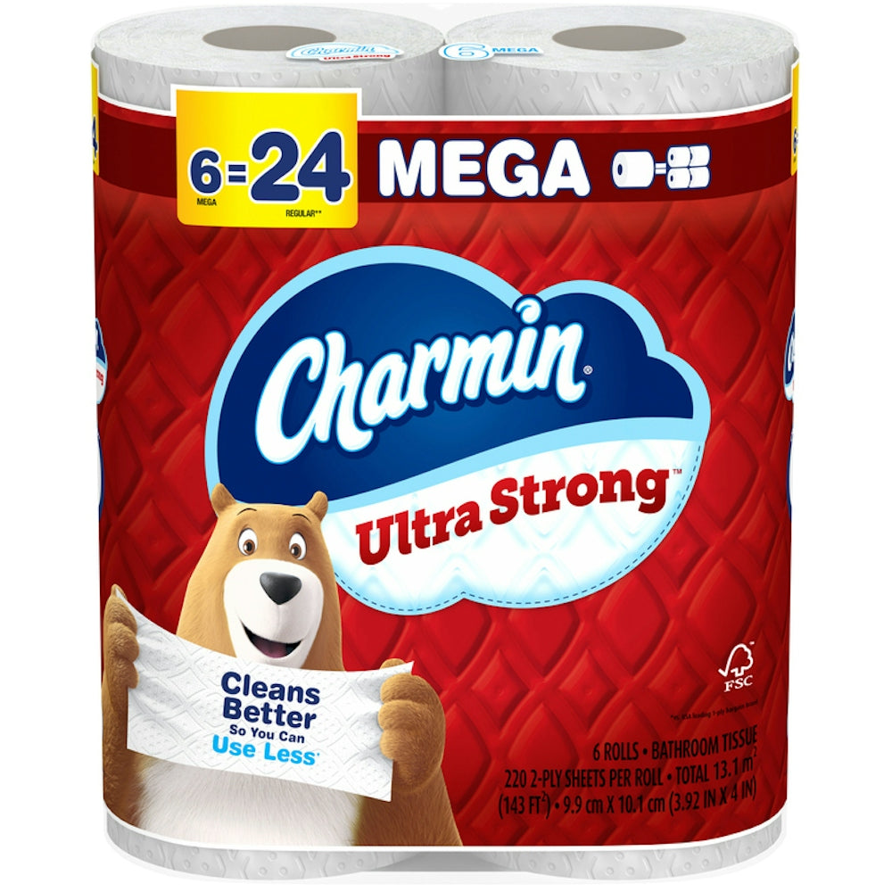 Charmin Ultra Strong Toilet Paper, 6 Mega Rolls (= 24 Regular Rolls) by Pasteur Pharmacy