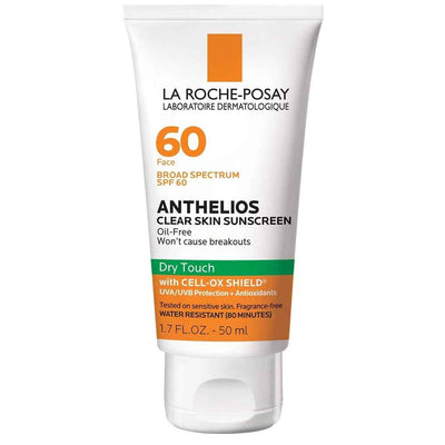 La Roche-Posay Anthelios Clear Skin, Dry Touch Face Sunscreen, Oil Free With SPF 60, 1.7 Fl. Oz