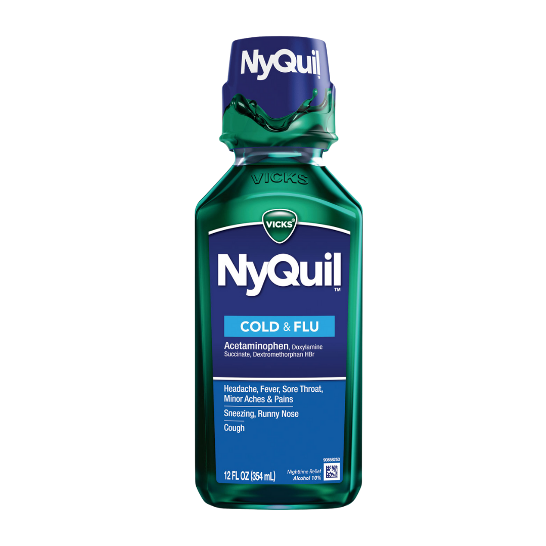 Vicks NyQuil Cold &amp; Flu Relief Liquid (12oz) by Farmacias Savia