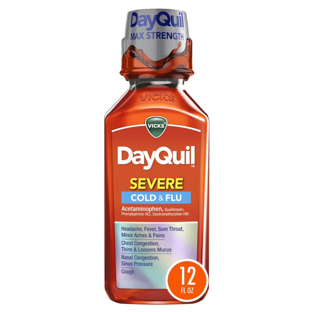 Vicks DayQuil Severe Cold &amp; Flu Relief Liquid Non-Drowsy (12oz) by Farmacias Savia