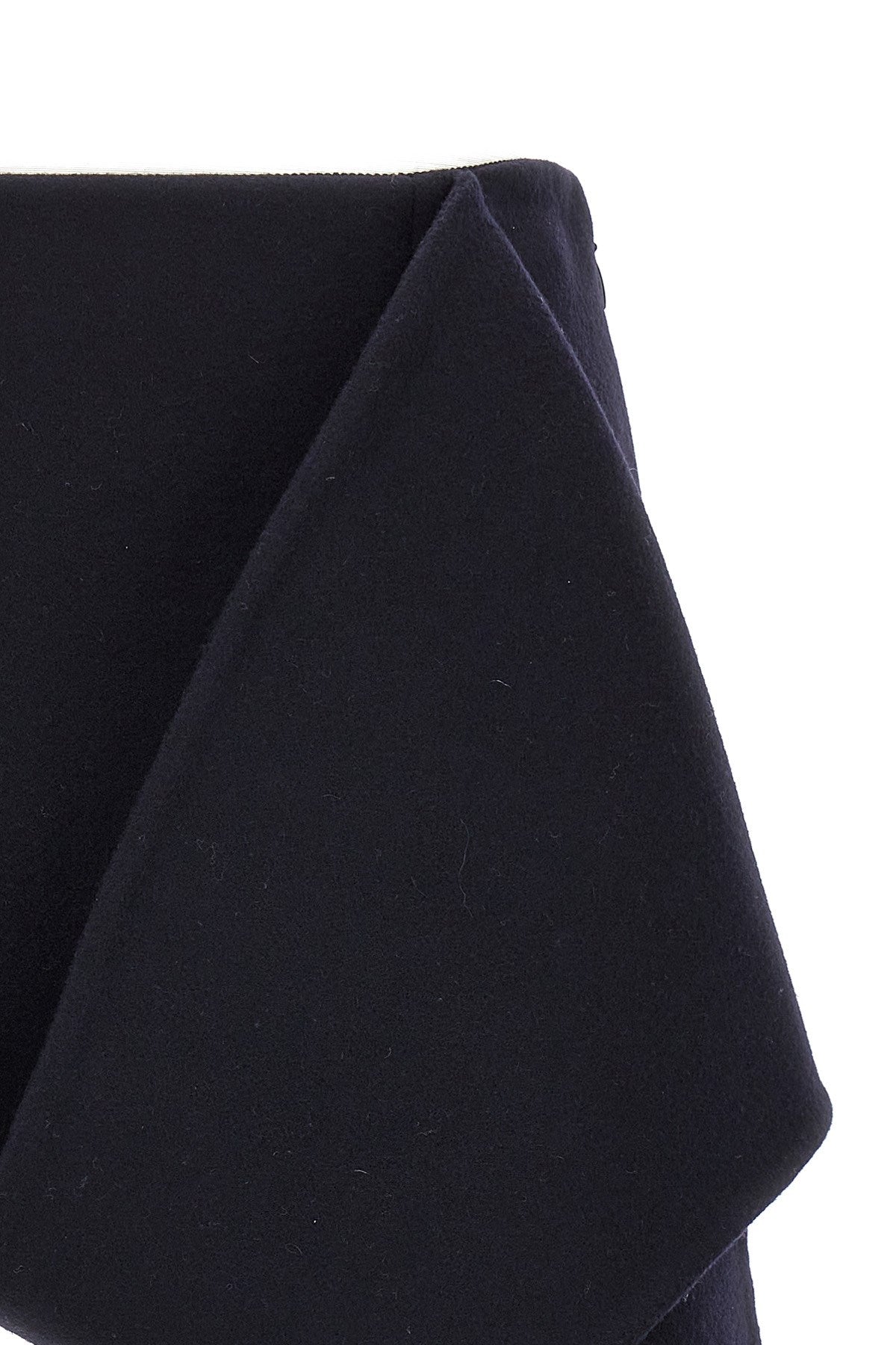 Prada Women Midnight Blue Wool Blend Mini Skirt by Luosophy