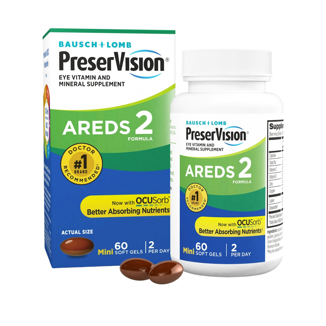 Bausch + Lomb PreserVision AREDS 2 Formula Eye Vitamin (60 Mini Soft Gels)  DestGlow