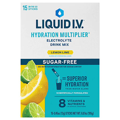 Liquid I.V.® Hydration Multiplier® Sugar-Free – Lemon Lime (15 Individual Sticks) by Pasteur Pharmacy