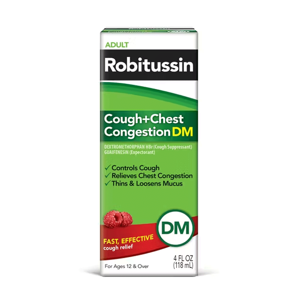 Robitussin Adult Cough + Chest Congestion DM Bottle, Assorted, 4 Fl Oz by Pasteur Pharmacy