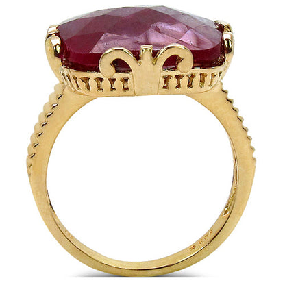 14K Yellow Gold Plated 19.20 Carat Genuine Dyed Ruby Sterling Silver Ring by Bids.com
