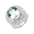 11.14 Carat Genuine Green Amethyst and White Topaz .925 Sterling Silver Ring by Bids.com