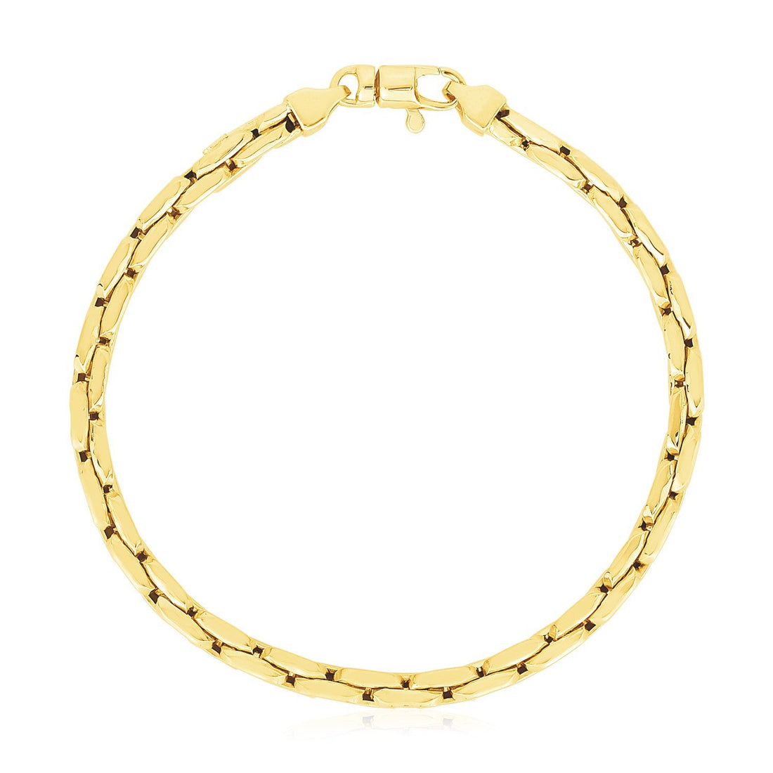 14k Yellow Gold High Polish Compressed Cable Link Bracelet by Bids.com