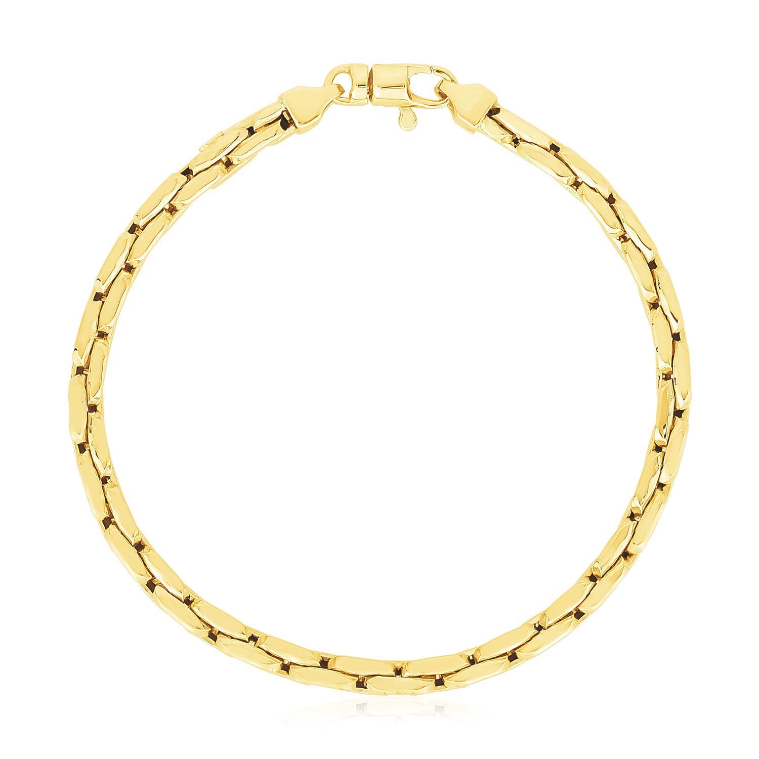 14k Yellow Gold High Polish Compressed Cable Link Bracelet by Bids.com