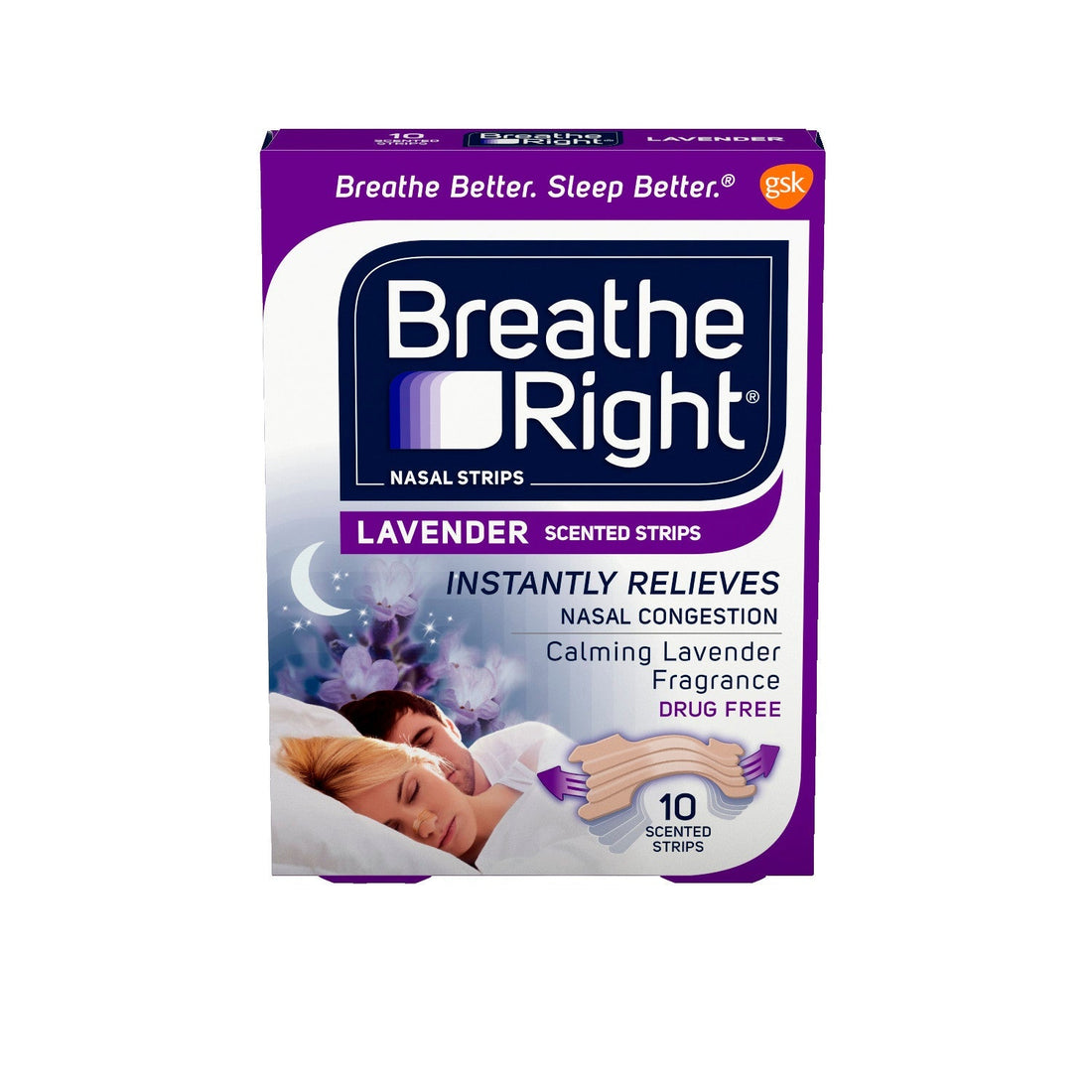 Breathe Right Nasal Strips, Lavender Scented 