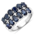 2.80 Carat Genuine Blue Sapphire and White Topaz .925 Sterling Silver Ring by Bids.com