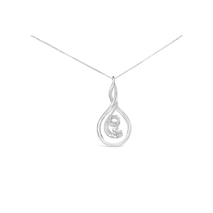 Espira 10K White Gold 1/8 cttw Round Cut Diamond Layered Spiral Pendant Necklace (I-J, I1-I2) by Bids.com