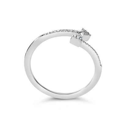 .925 Sterling Silver 1/5 Cttw Diamond Double Arrowhead Open Ring (I-J Color, I2-I3 Clarity) - Ring Size 6 by Bids.com
