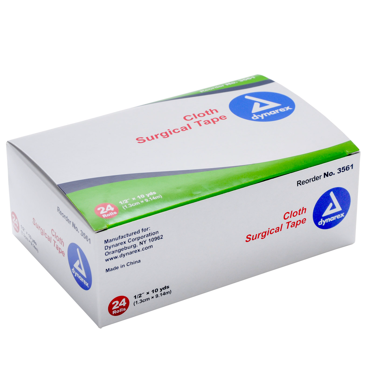 Dynarex Cloth Surgical Tape 0.5"X10 Yd, 24 Rolls by Pasteur Pharmacy