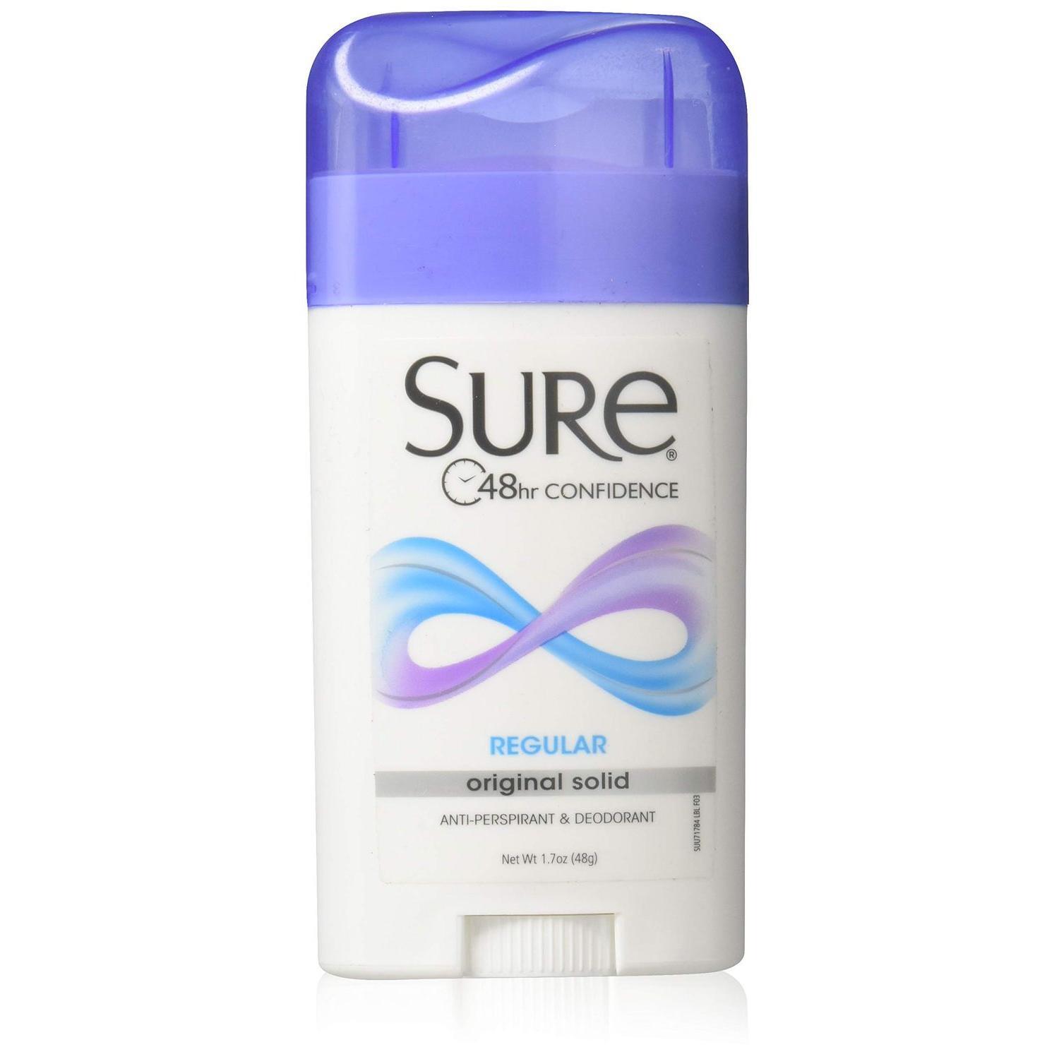 Sure Wide Anti-Perspirant Deodorant Original Solid Regular Scent 1.70 Oz by Pasteur Pharmacy