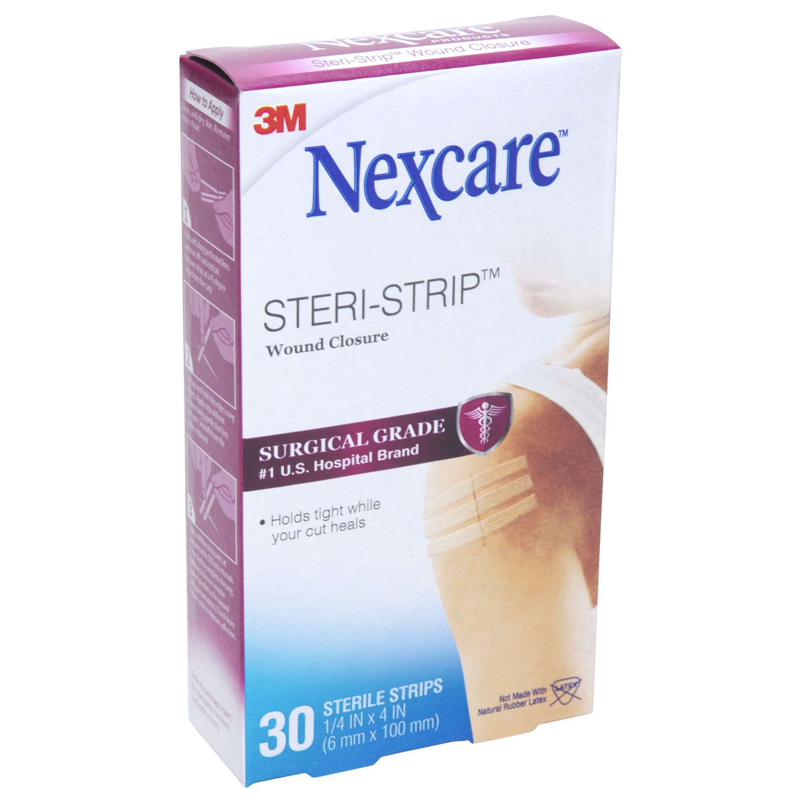 Nexcare 3M H1546 Steri-Strip Skin Closure, 1/4 In X 4 In, 30 Strips by Pasteur Pharmacy