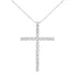 .925 Sterling Silver 4.0 Cttw Diamond 2-1/4" Cross Pendant with Box Chain Necklace (I-J Color, I1-I2 Clarity) - 18" by Bids.com