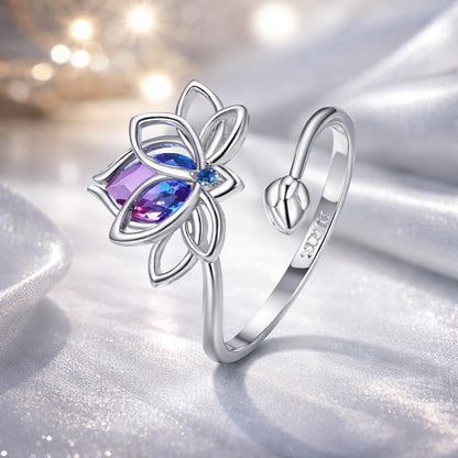 925 Sterling Silver Pavé Setting CZ &amp; Synthetic Tourmaline Ring for Women  DestGlow