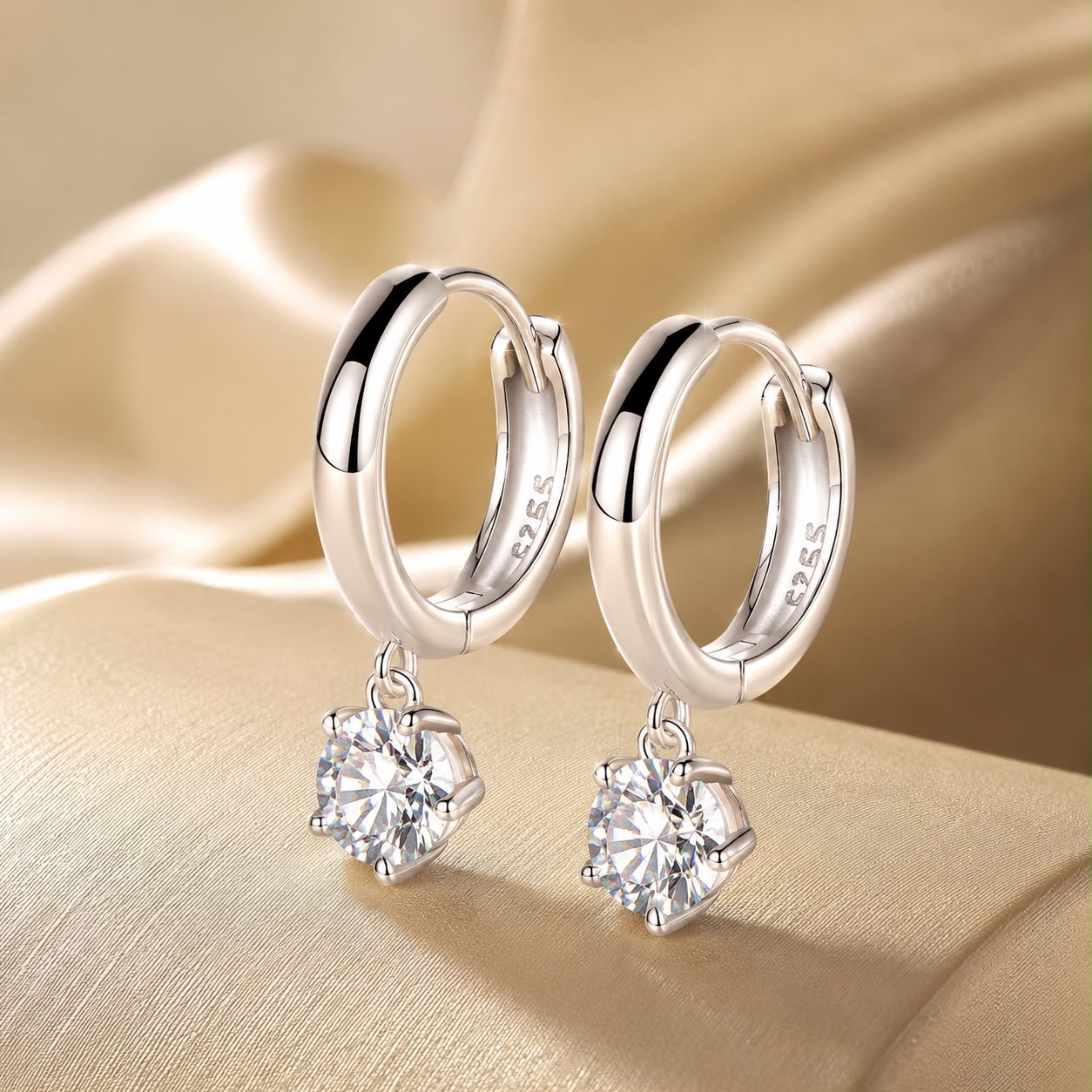 S925 Sterling Silver 0.50 Carat Moissanite Earrings for Women  DestGlow