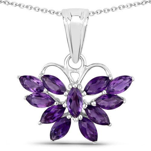 1.65 Carat Genuine Amethyst .925 Sterling Silver Pendant by Bids.com