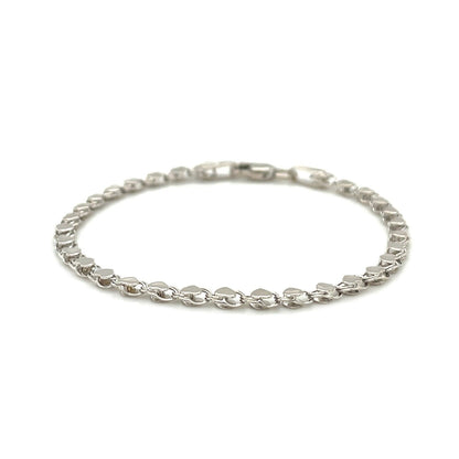 2.9mm 14k White Gold Heart Bracelet by Bids.com