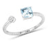 0.52 Carat Genuine Aquamarine and White Diamond 14K White Gold Ring by Bids.com