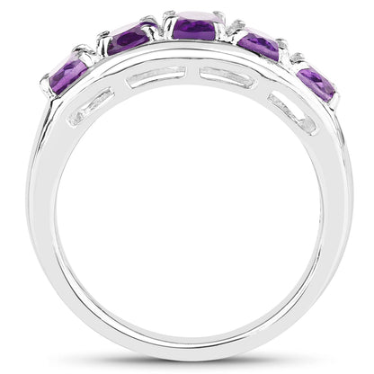 1.70 Carat Genuine Amethyst .925 Sterling Silver Ring by Bids.com