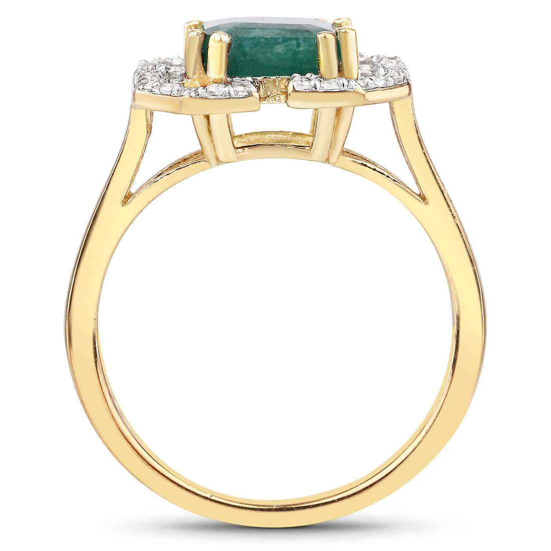 2.55 Carat Dyed Emerald and White Topaz .925 Sterling Silver Ring by Bids.com