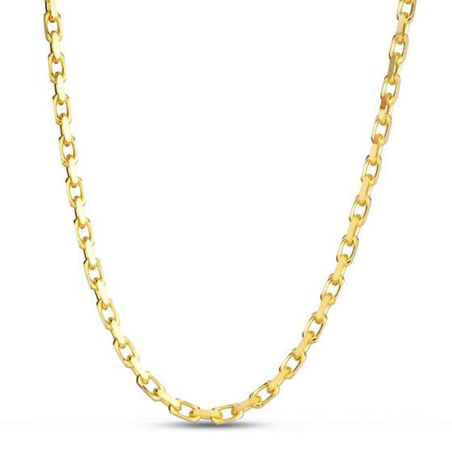 14k Yellow Gold French Cable Link Chain (3.60 mm)  DestGlow
