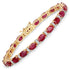 11.67 Carat Genuine Ruby and White Diamond 14K Yellow Gold Bracelet  DestGlow