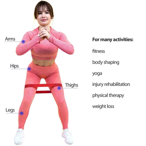 Resistance Loop Bands Exercise Set - 5 Levels Fitness Workout Stretch Bands with Carry Bag