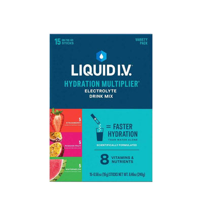 Liquid I.V.® Hydration Multiplier® – 3-Flavor Variety Pack (Strawberry, Passion Fruit, Watermelon)