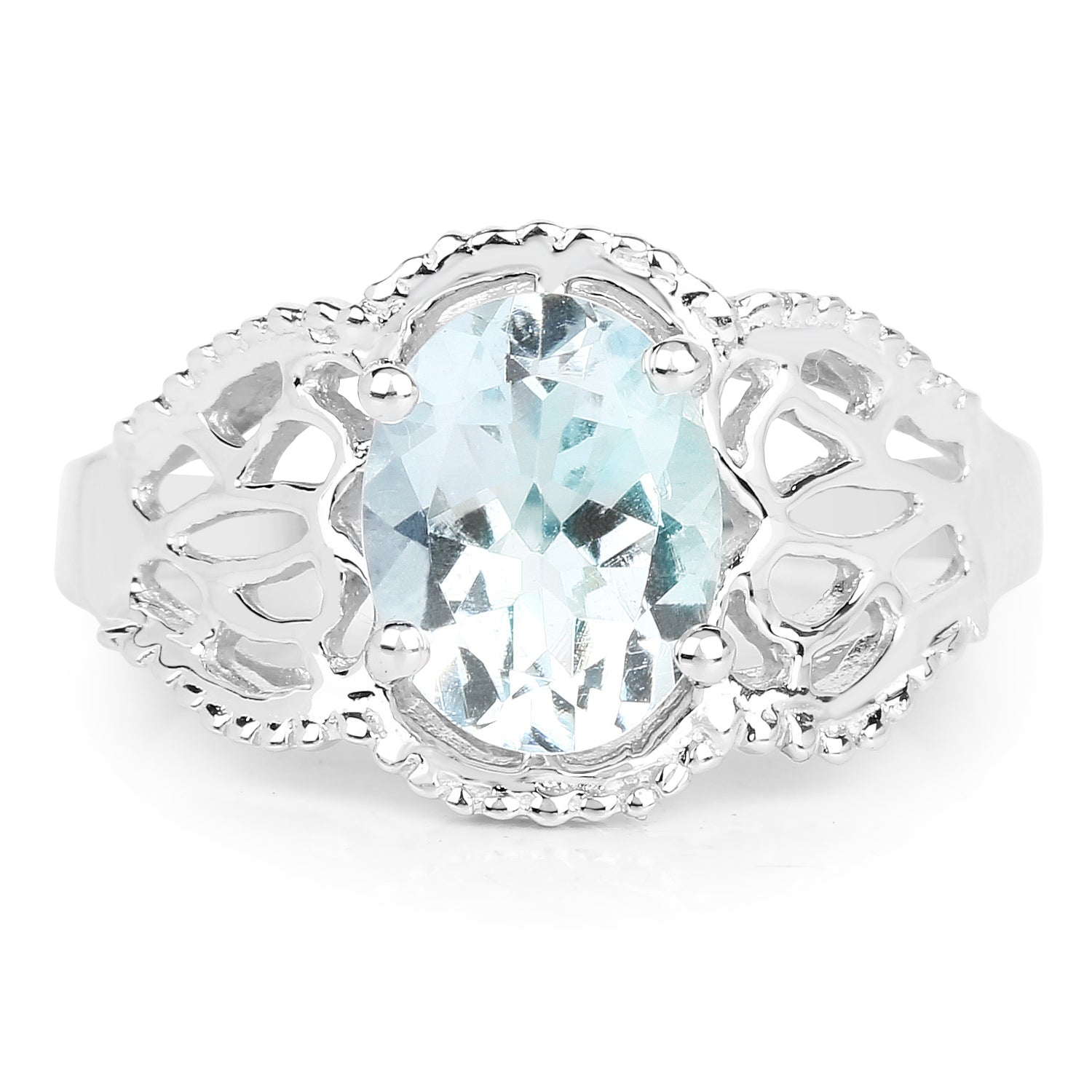 1.50 Carat Genuine Aquamarine .925 Sterling Silver Ring by Bids.com