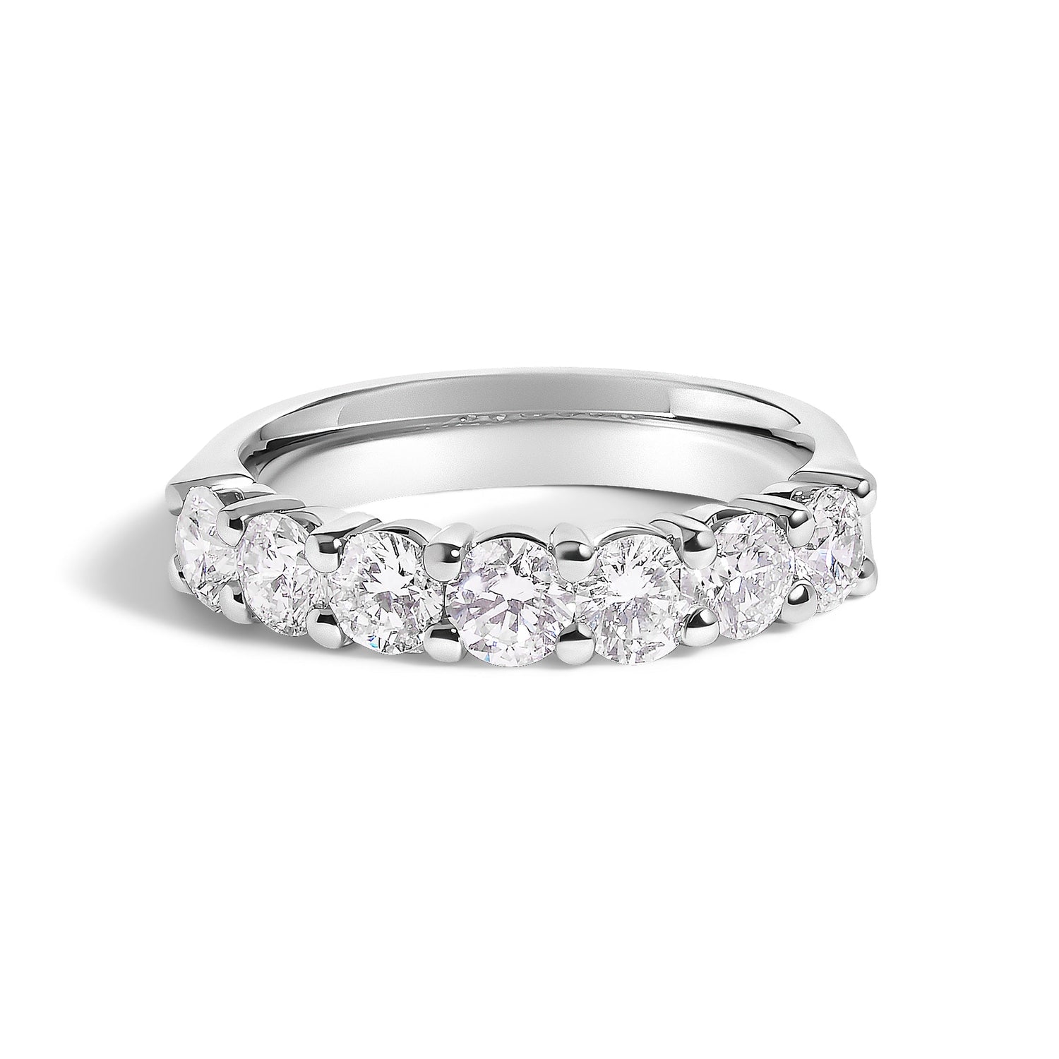 14K White Gold 1 1/2 Cttw Diamond 7 Stone Band Ring  DestGlow