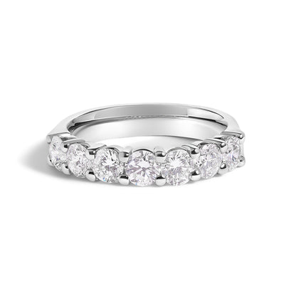 14K White Gold 1 1/2 Cttw Diamond 7 Stone Band Ring  DestGlow