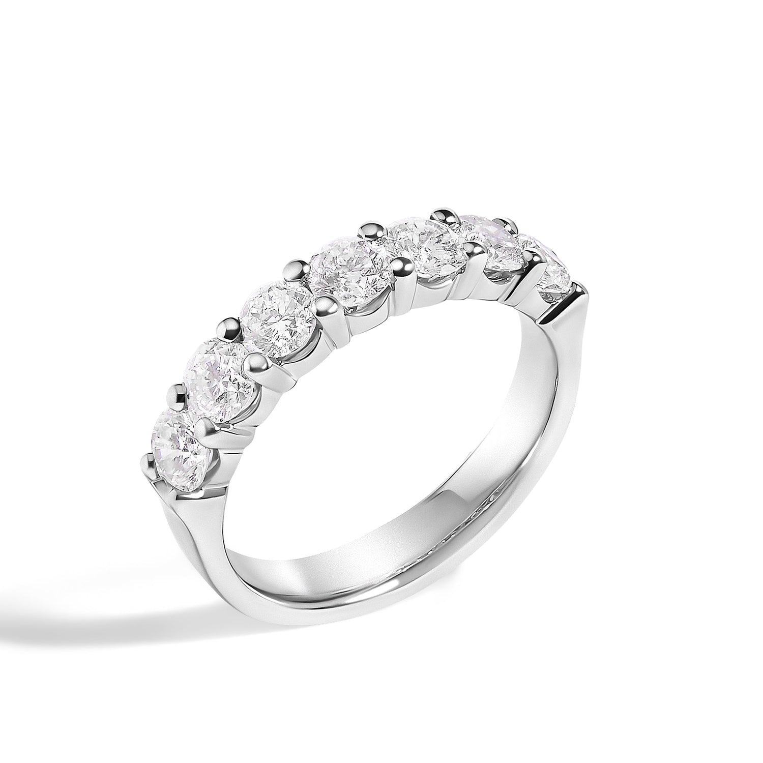 14K White Gold 1 1/2 Cttw Diamond 7 Stone Band Ring  DestGlow