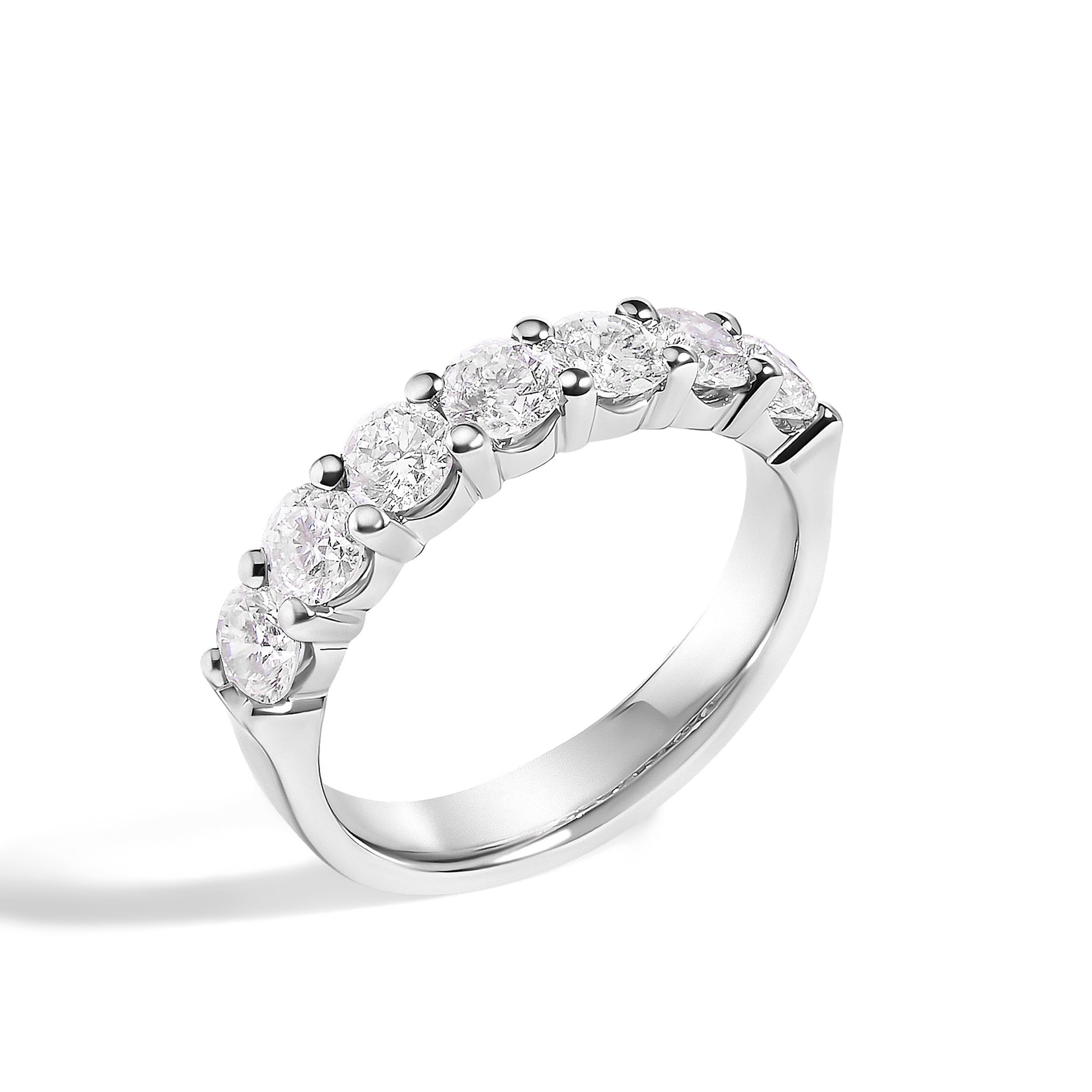 14K White Gold 1 1/2 Cttw Diamond 7 Stone Band Ring  DestGlow