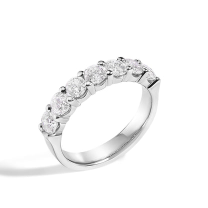 14K White Gold 1 1/2 Cttw Diamond 7 Stone Band Ring  DestGlow