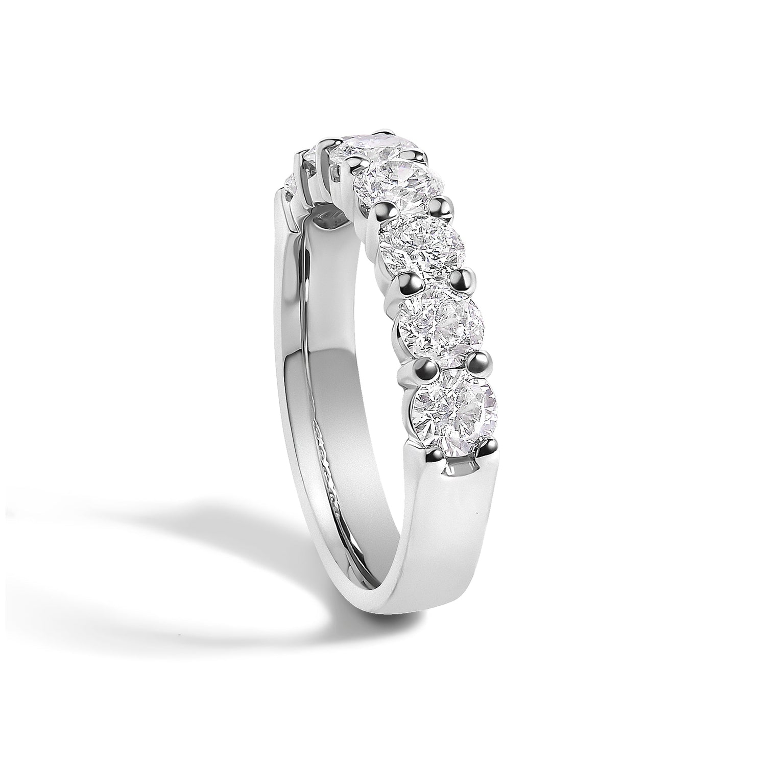 14K White Gold 1 1/2 Cttw Diamond 7 Stone Band Ring  DestGlow
