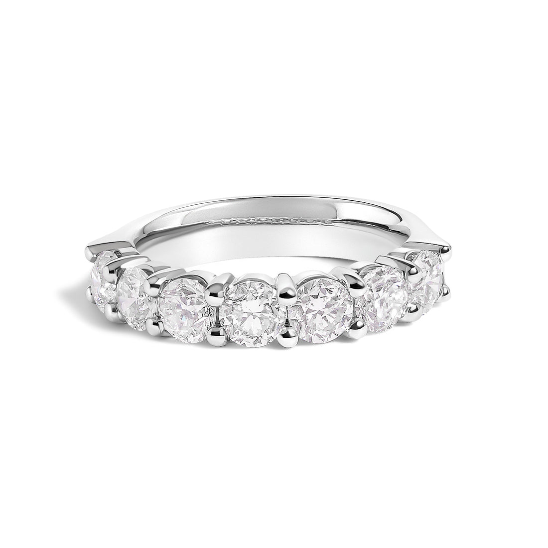 14K White Gold 2. 0 Cttw Diamond 7 Stone Band Ring  DestGlow