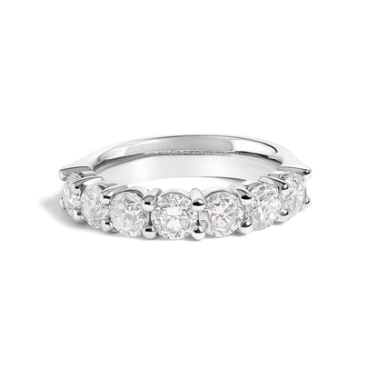 14K White Gold 2. 0 Cttw Diamond 7 Stone Band Ring  DestGlow