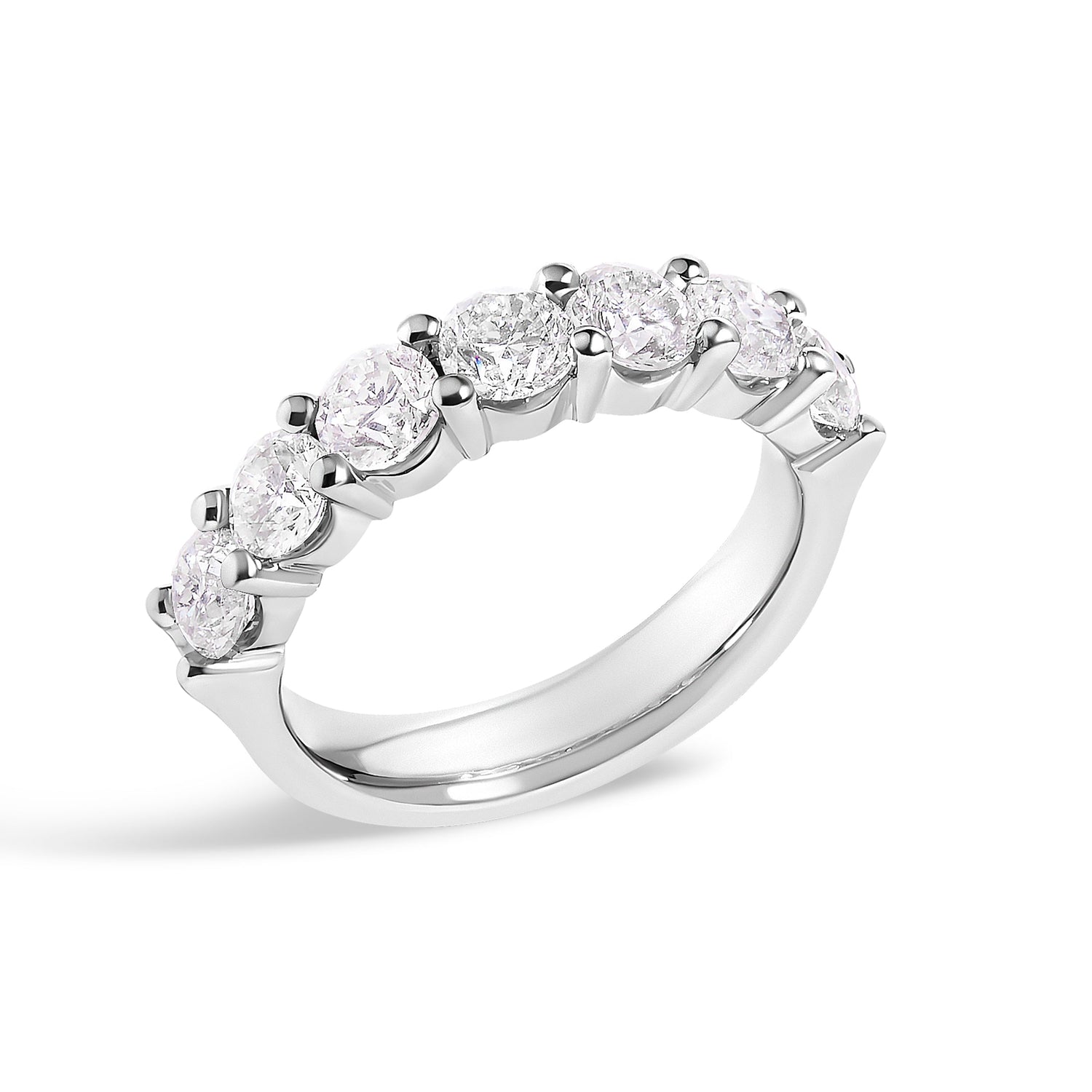 14K White Gold 2. 0 Cttw Diamond 7 Stone Band Ring  DestGlow