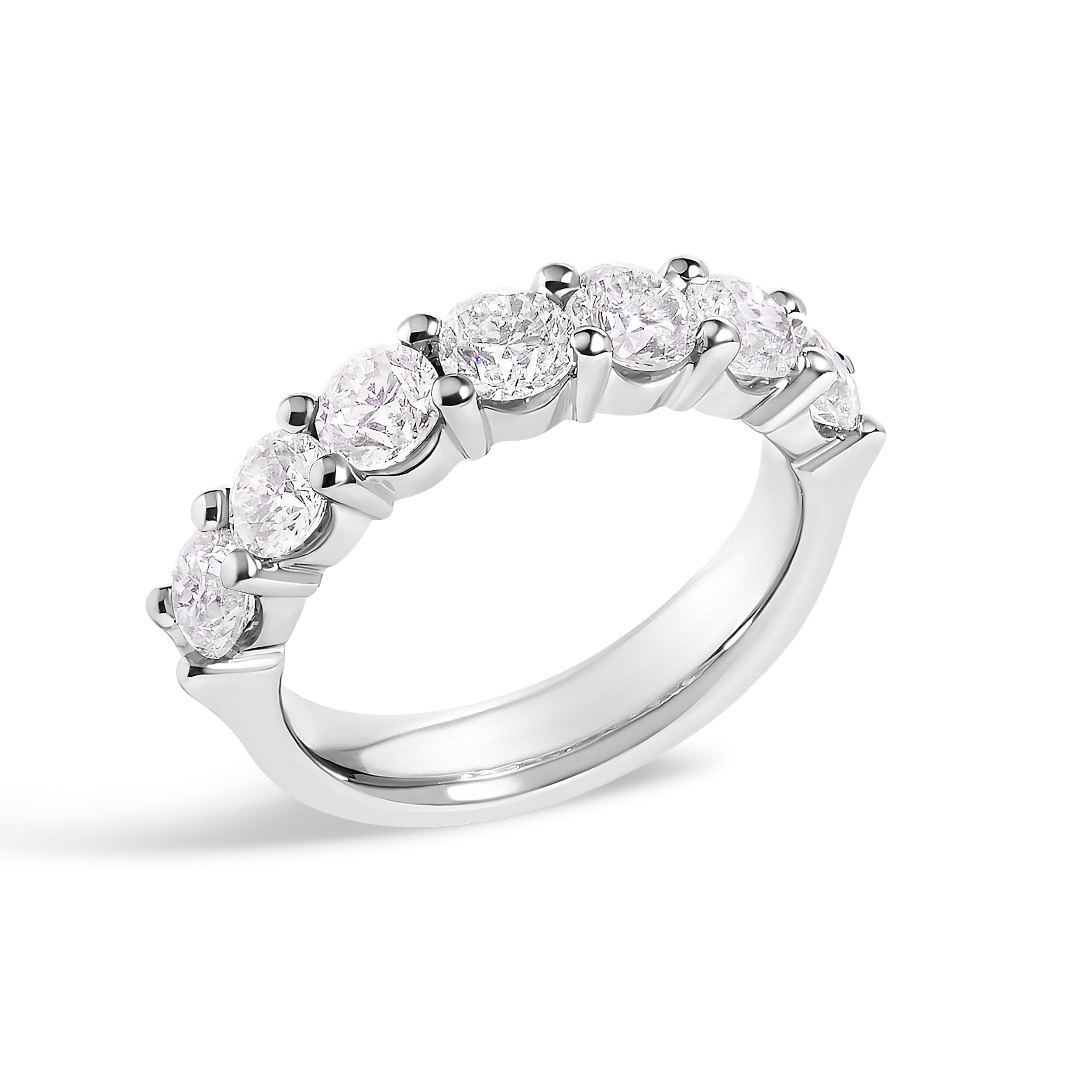 14K White Gold 2. 0 Cttw Diamond 7 Stone Band Ring  DestGlow
