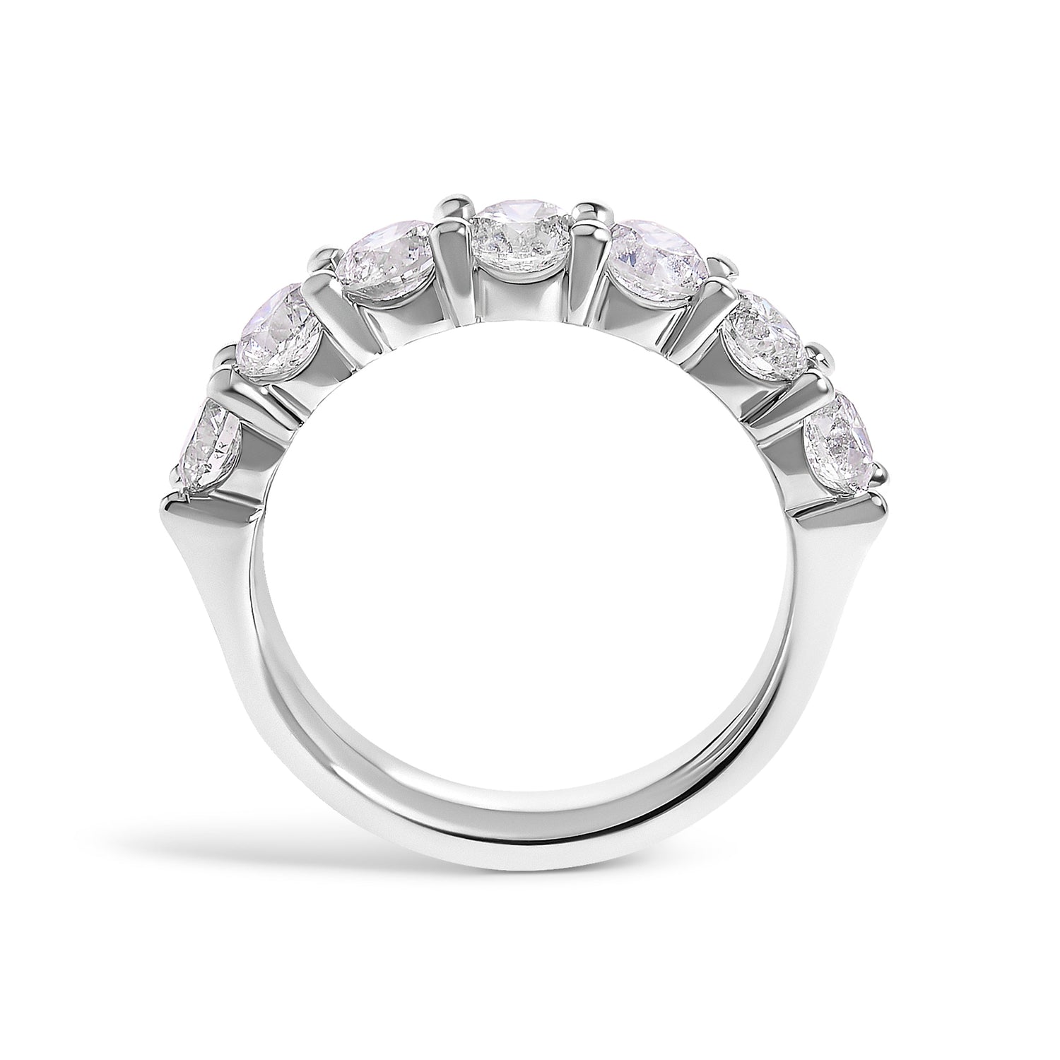 14K White Gold 2. 0 Cttw Diamond 7 Stone Band Ring  DestGlow